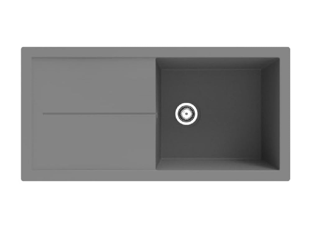 Einbauspüle Küchenspüle Spüle Granit Mineralite 100 x 50 cm Grau Respekta Grau 100 x 50 cm, Grau 100