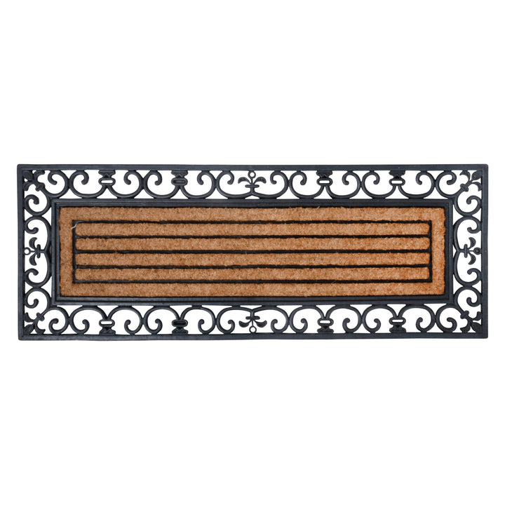 Esschert Design Schmutzfangmatte, Fussmatte in schwarz aus Gummi, mit Kokos-Einlage, rechteckig, ext
