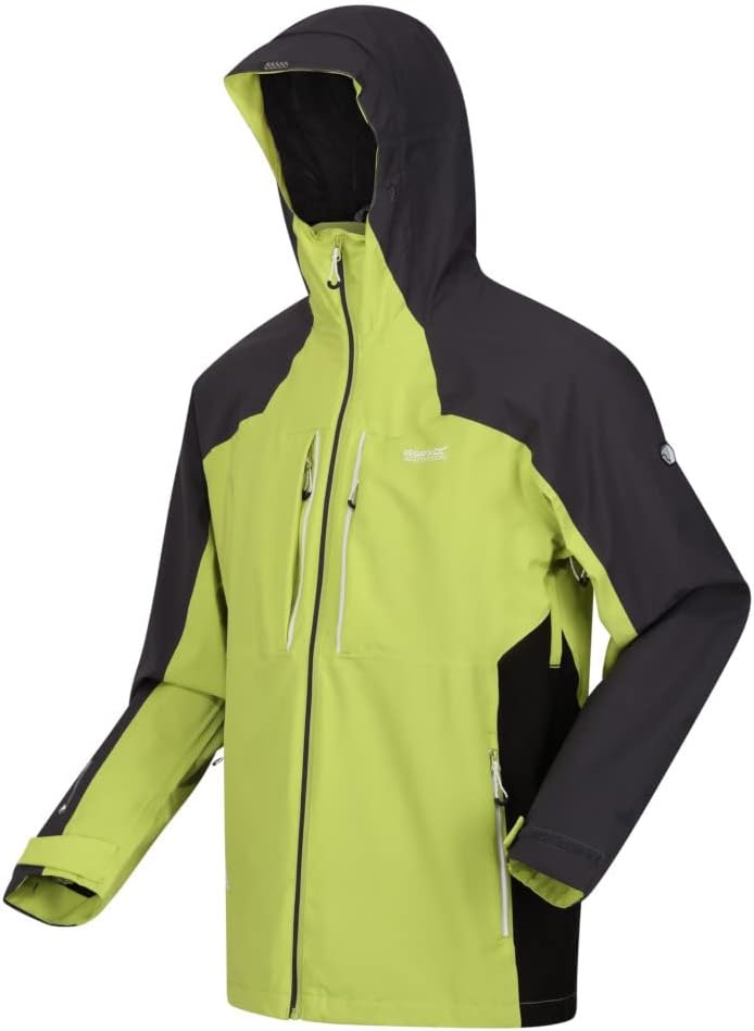 Regatta Outdoorjacke/Regenjacke Raddick für Herren Wasserdicht, S Grünalgen/Robbengrau