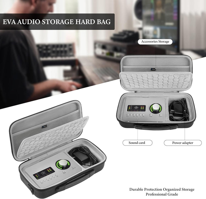 Geekria Tragetasche für Audio-Schnittstelle, Hartschalen-Reisetasche, kompatibel mit Universal Audio