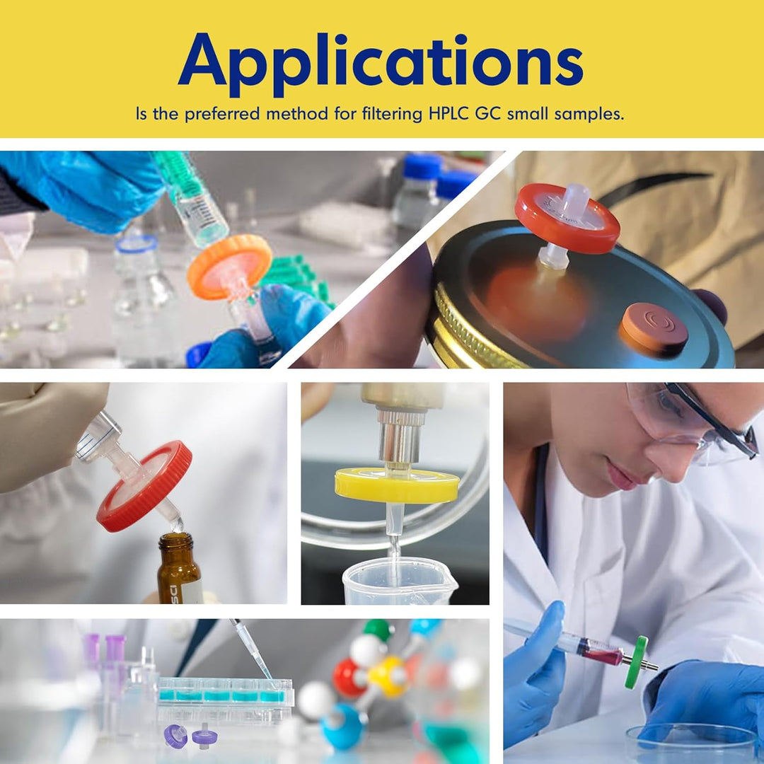 100 Stücke PES Spritzenfilter 0,45 um Porengrösse, 25 mm Membran Durchmesser, Labor-spritzenfilter,