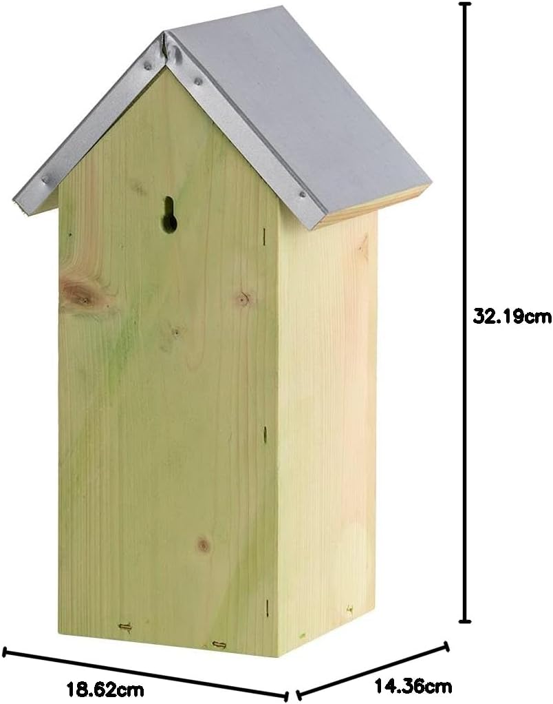 Esschert Design Schmetterlingshaus, Nistkasten aus Holz mit Blechdach, ca. 19 cm x 15 cm x 33 cm bra
