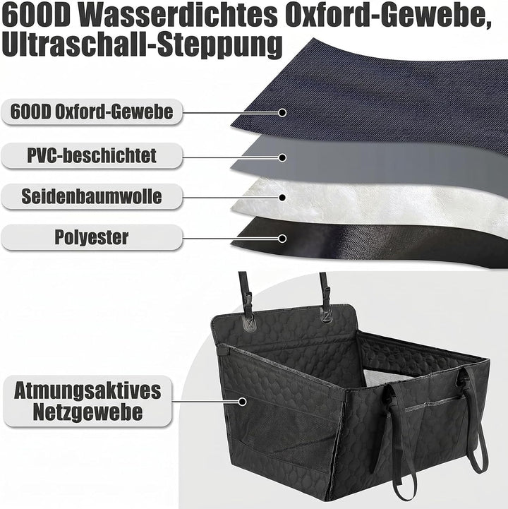 Verstärkter Hunde Autositz für Mittlere und Grosse Hunde, Hunde Autositz Rückbank – mit 4 Sicherheit