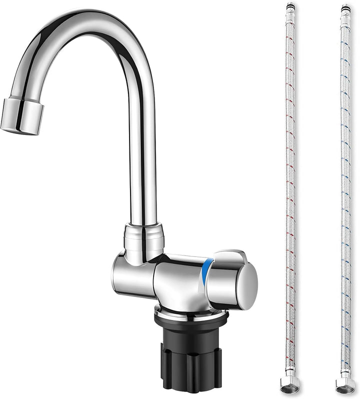 Faltbarer KüChenarmatur 360-Grad-Rotationswaschbecken Wasserhahn Einhand-Kalt- und HeissWassermische