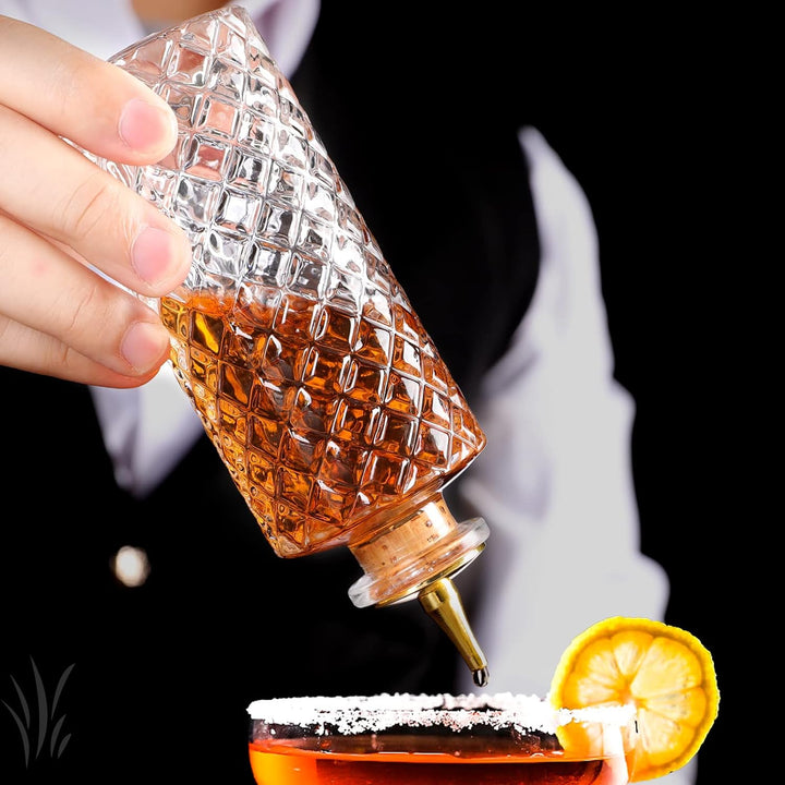 SuproBarware Bitterflasche Glasdasher für Cocktails 4 Stück – Glasflaschen mit Armaturenbrettverschl