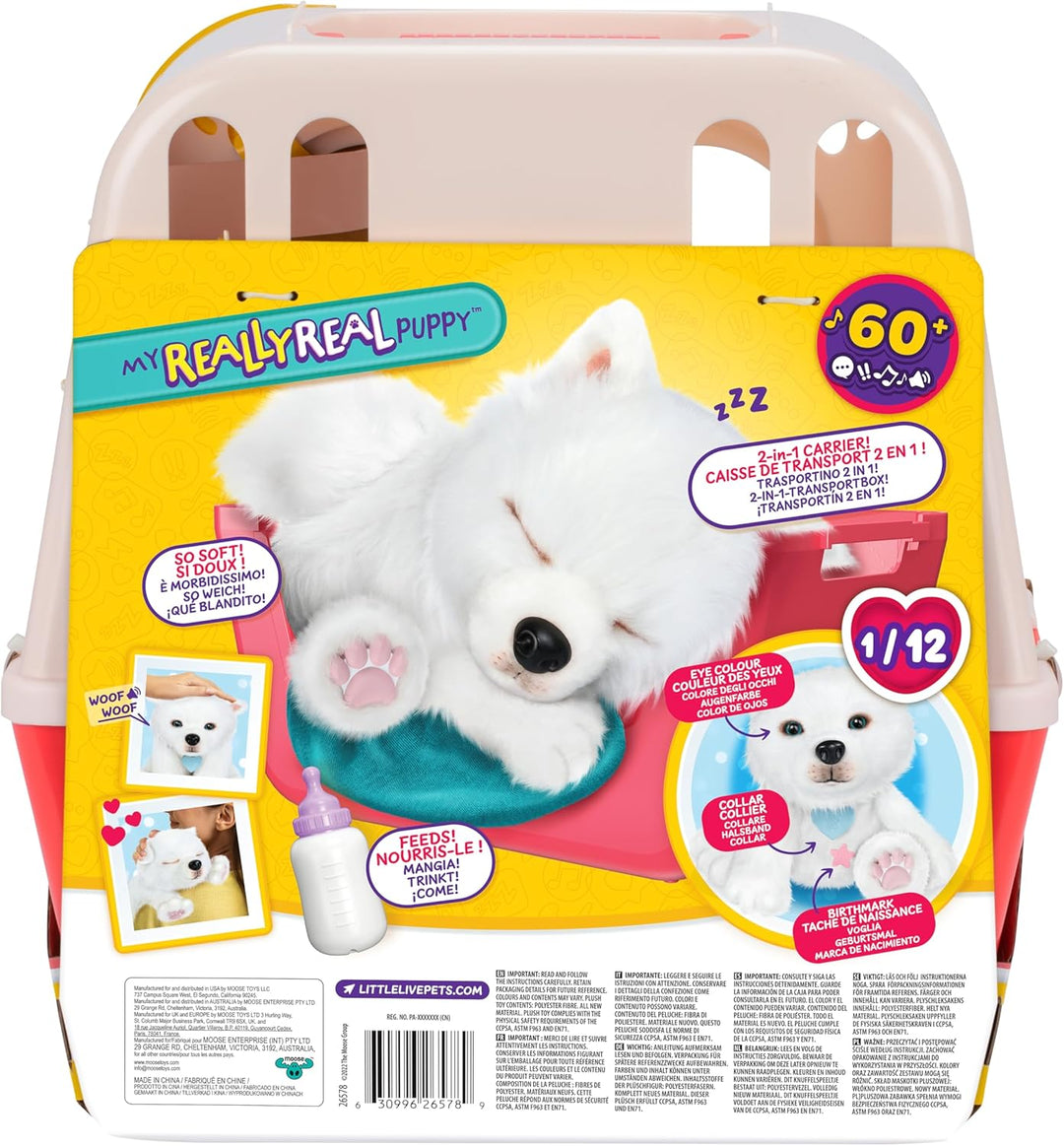 LLP Little Live Pets My Really Real Puppy – Luna; Interaktiver Welpe; 60+ Geräusche/Reaktionen; real