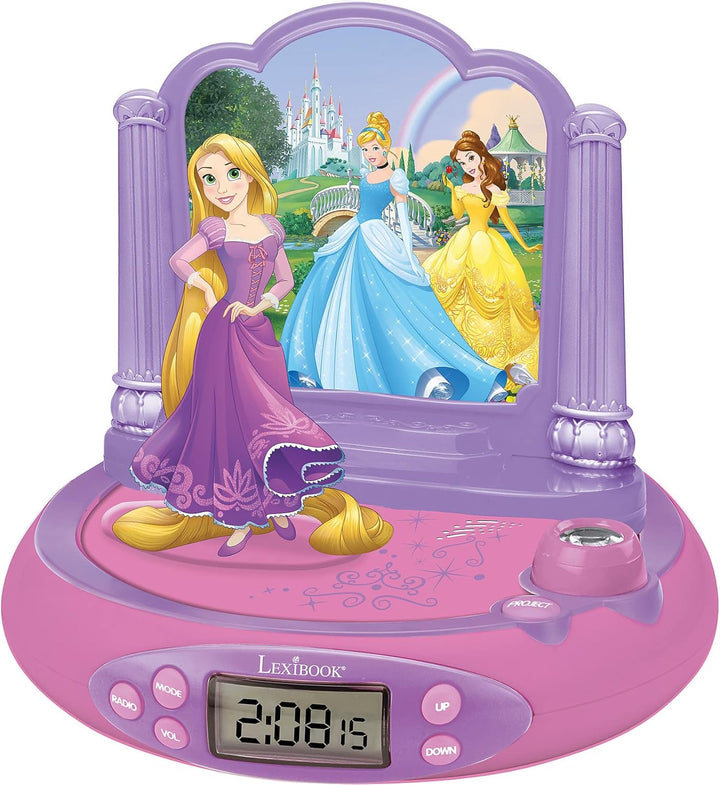 Lexibook, Disney Prinzessin Rapunzel, Projektor-Wecker für Kinder, Nachtlicht und Zeitprojektion an