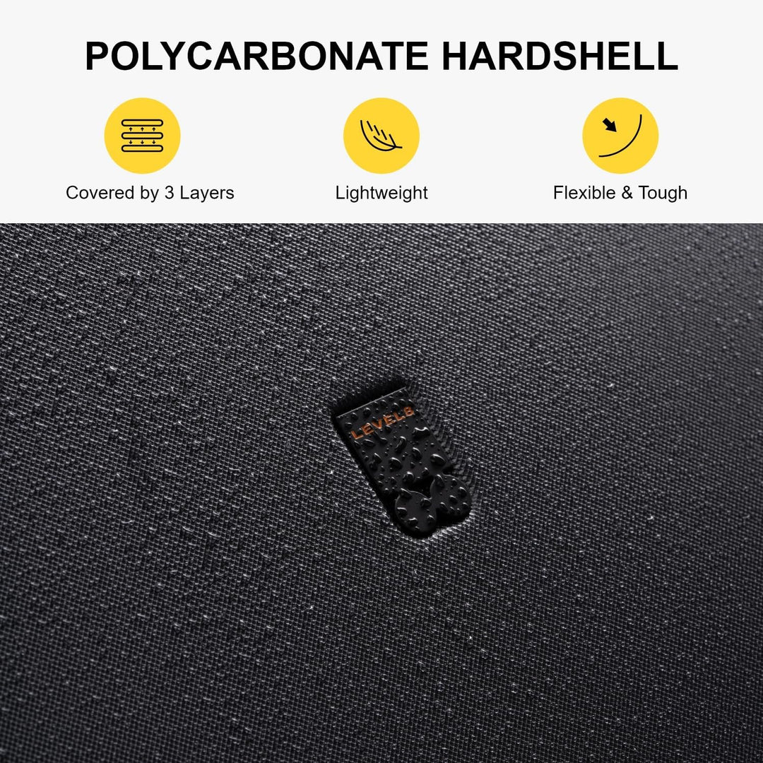 LEVEL8 Koffer Trolley, Rollkoffer Reisekoffer Hartschalen 4 Rollen, Spinner Handgepäck,TSA, 100% PC,