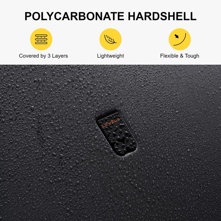 LEVEL8 Koffer Trolley Leicht Hartschalenkoffer mit 6PCS Packwürfel, Reisekoffer Handgepäck,TSA,100%