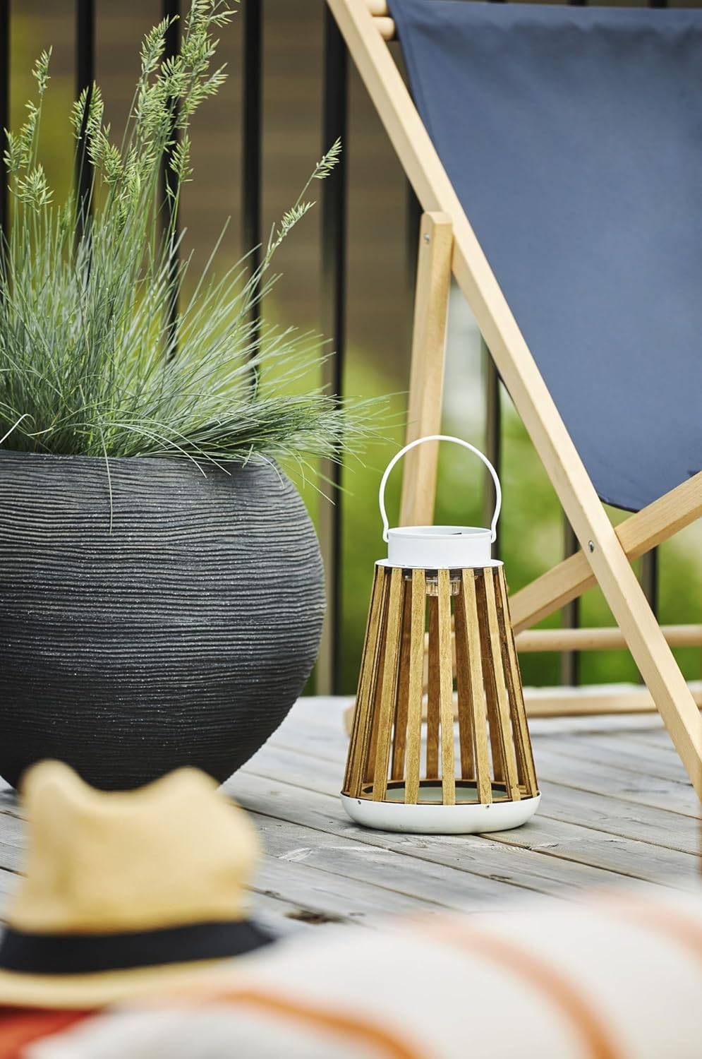 Star LED-Solar-Laterne 'Catania', Holz/Metall, 19x28cm,