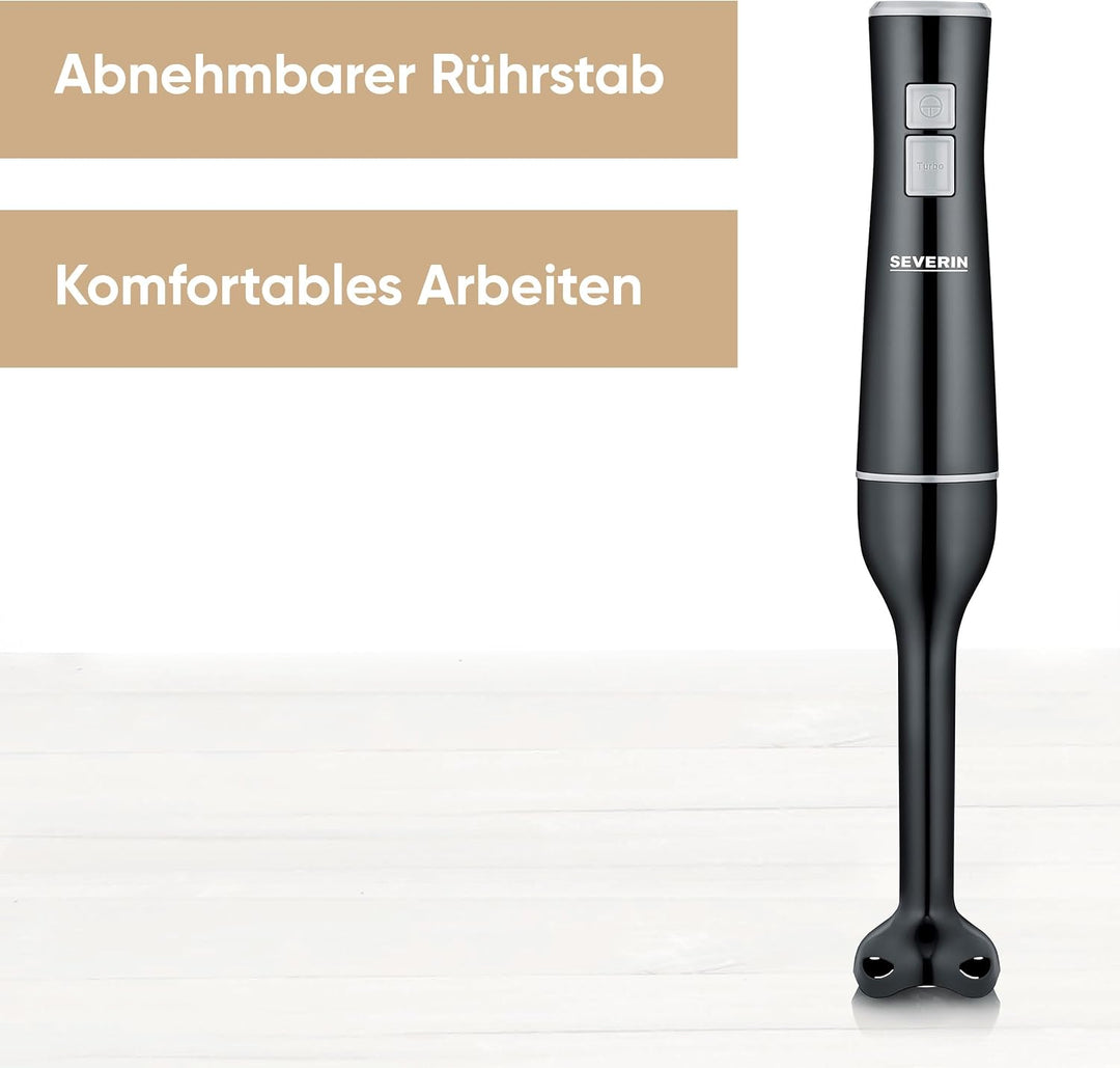 SEVERIN Stabmixer zum Pürieren und Zerkleinern, leistungsstarker Mixstab mit Turbostufe, abnehmbarer
