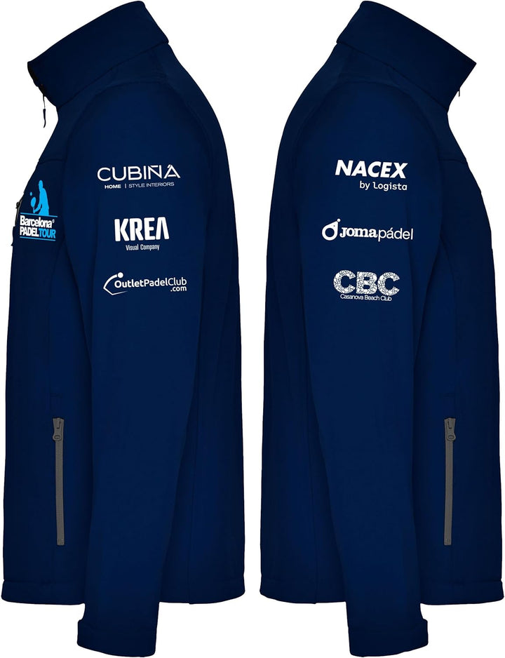 Barcelona Padel Tour - Wasserdichte Herren Softshell Jacke mit Reissverschluss und Padel - Sportbekl
