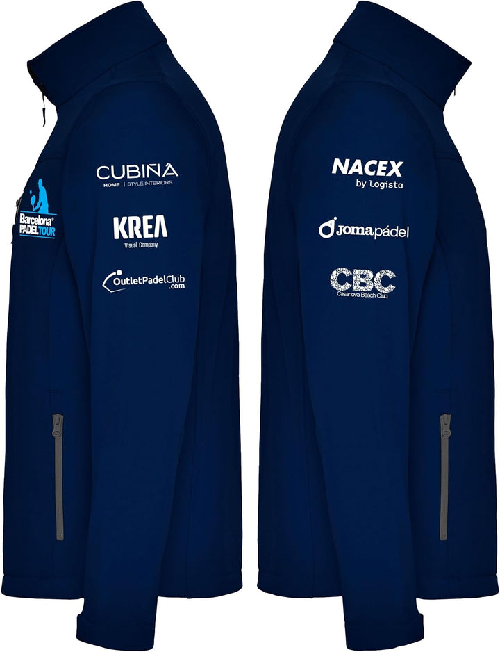 Barcelona Padel Tour - Wasserdichte Herren Softshell Jacke mit Reissverschluss und Padel - Sportbekl