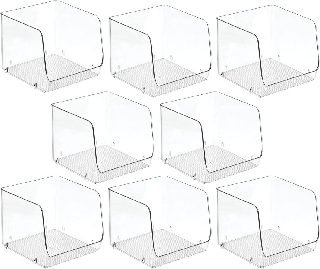mDesign 8er-Set Aufbewahrungsbox für den Küchenschrank oder die Vorratskammer – stapelbare Küchen Ab