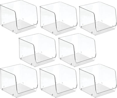 mDesign 8er-Set Aufbewahrungsbox für den Küchenschrank oder die Vorratskammer – stapelbare Küchen Ab