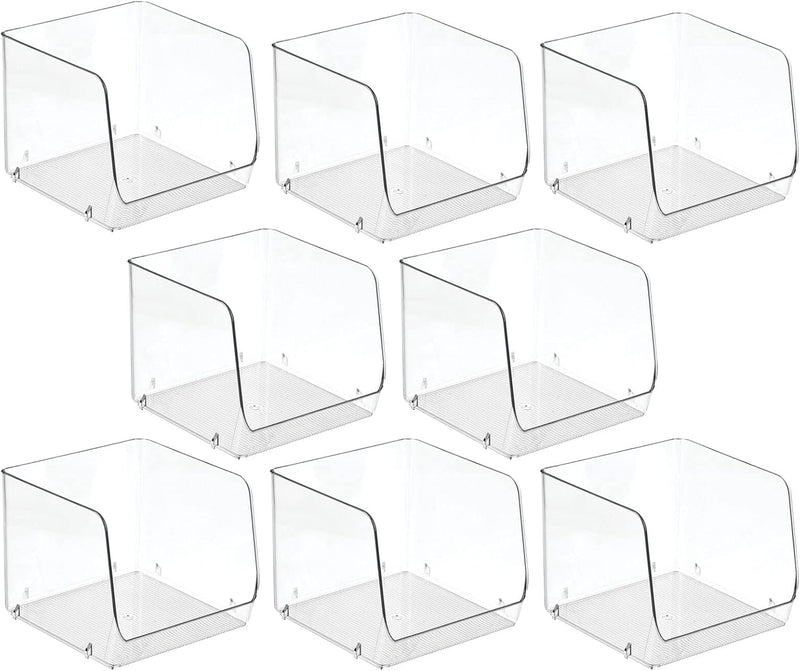mDesign 8er-Set Aufbewahrungsbox für den Küchenschrank oder die Vorratskammer – stapelbare Küchen Ab