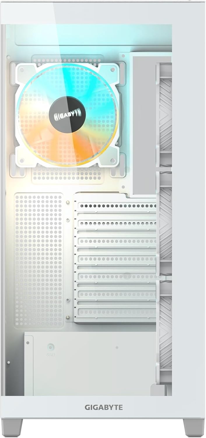 Gigabyte C500 Panoramic Stealth ATX Mid Tower gehärtetes Glas RGB Fusion PC-Gehäuse - Schwarz - GB-C