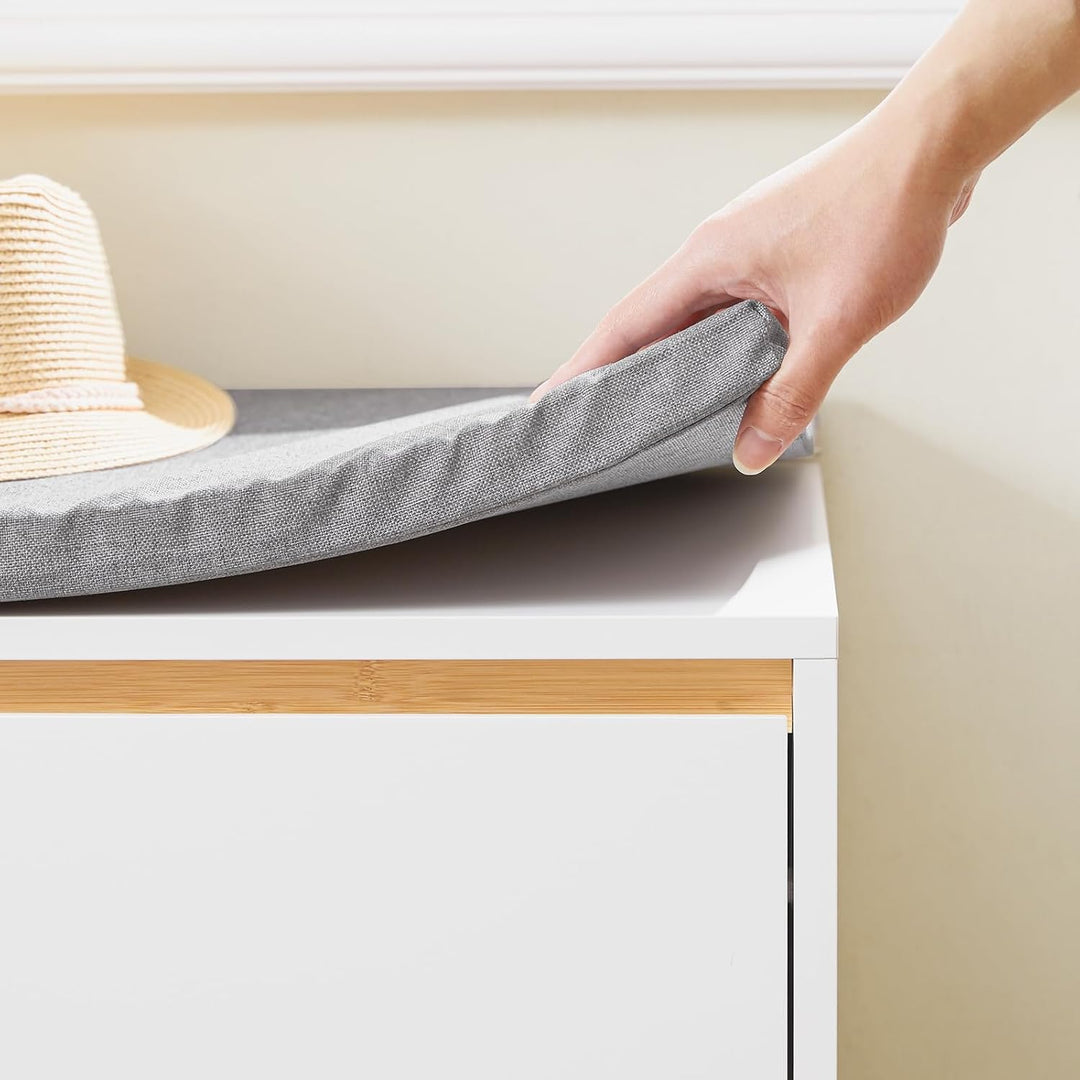 SoBuy Schuhbank mit Sitzfläche Schuhregal platzsparend Mit Klappe für versteckten Stauraum Bequemes