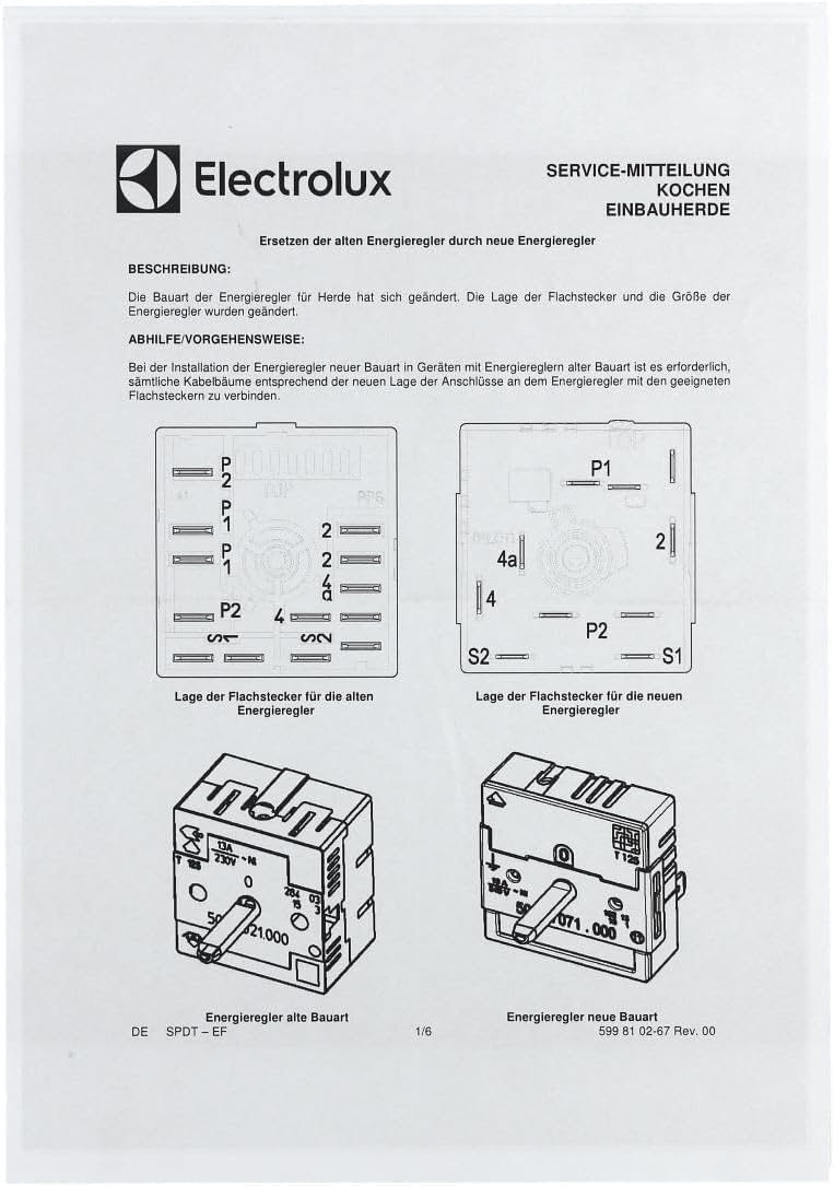 easyPART passend für Electrolux 140013339019 Kochplattenschalter AEG | 14001333901/9 EGO 50.87071.00