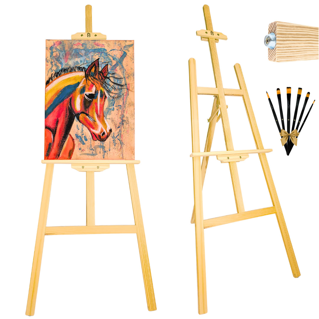 Professionelles Acryl-Staffelei inkl. Pinsel, Staffelei für grosse und kleine Leinwände, zusammenkla