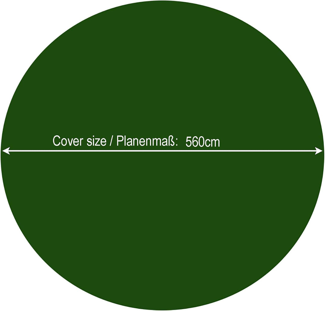 QUICK STAR Poolabdeckung Rund für 460-500 cm Pools | Planenmass Ø 560 cm | Grün | Sommer & Winter Po