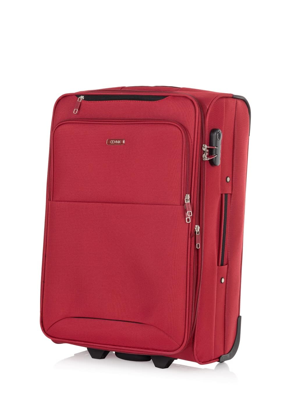 OCHNIK Mittlerer Rollkoffer | Soft Case | Material: Nylon | Farbe: Rot | Grösse: M | Masse: 64x41,50