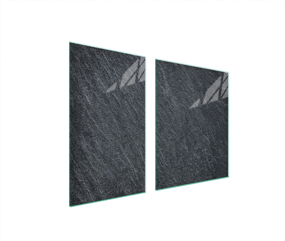 DarHaus Herdabdeckplatten tweiteilig 100x52 cm Ceranfeld Abdeckung Glas Spritzschutz Abdeckplatte Gl
