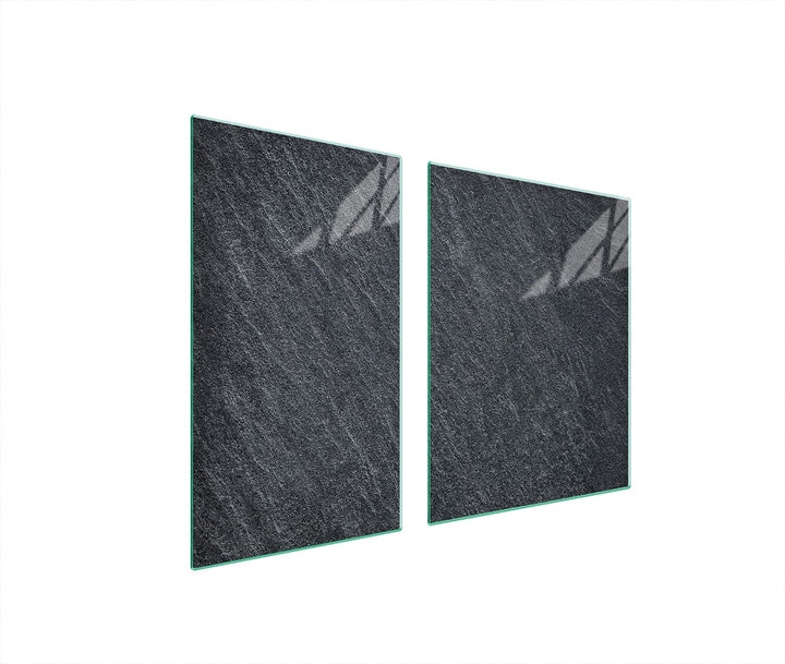 DarHaus Herdabdeckplatten tweiteilig 100x52 cm Ceranfeld Abdeckung Glas Spritzschutz Abdeckplatte Gl