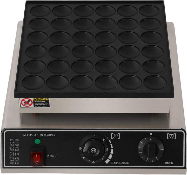 36 Löcher Elektrisch Dutch Pancakes Maker 950W, Professioneller Poffertjes Maker, Gewerblicher Muffi