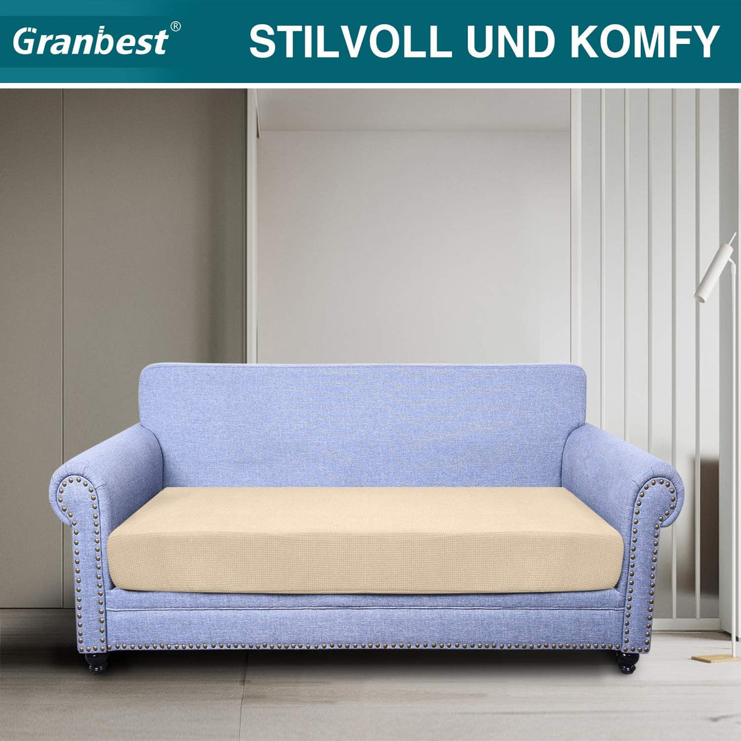 Granbest Premium Wasserdicht Sofa Sitzkissenbezug, High Stretch Jacquard Sitzkissenschutz Sofasitzbe
