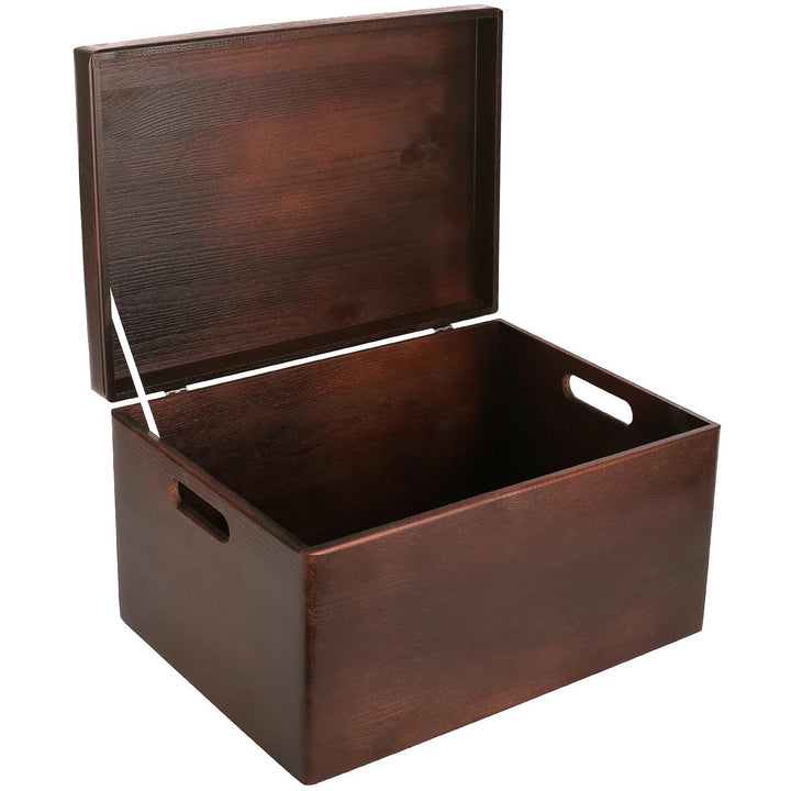 Creative Deco XXL Braun Grosse Holzkiste mit Deckel | 40x30x24 cm (+/-1cm) | Holztruhe Erinnerungsbo