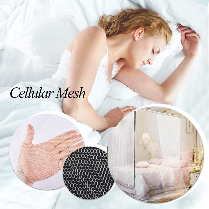 AIFUSI Moskitonetz, King-Size Vier Eckpfosten Vorhänge Betthimmel für Einzelbett passend für alle Ki