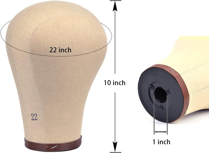 22 Zoll Perücke Kopf Kork Leinwand Block Kopf Perücke Display Styling Kopf Mannequin Kopf Mit Stand