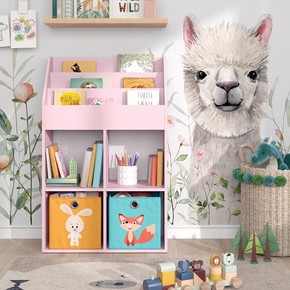 Vicco Kinderregal Luigi, Rosa, 72 x 114.2 cm mit 2 Faltboxen (bunt) Rosa mit 2 Faltboxen, Rosa mit 2