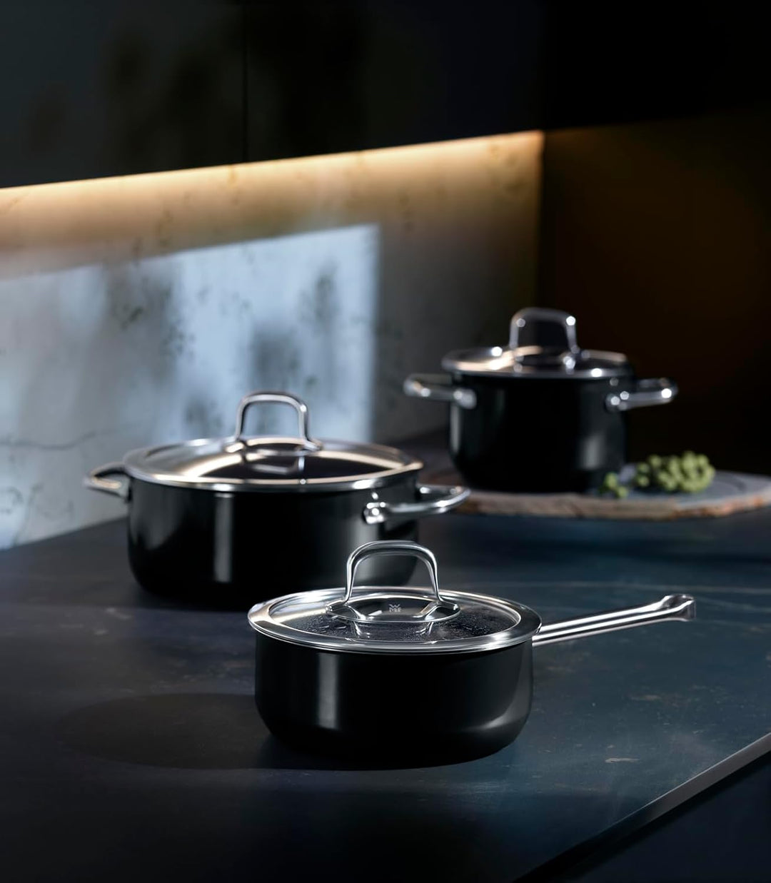 WMF Fusiontec Compact Kochtopf klein 18 cm, Fleischtopf Induktion 2,4l, Glasdeckel, High-Tech Kerami