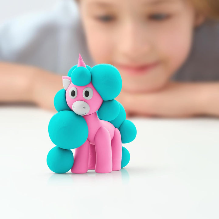 HEY CLAY Die Regenbogen-Einhörner - 15 Dosen lufttrocknende Knete für Kinder ab 3 Jahren - Kreatives