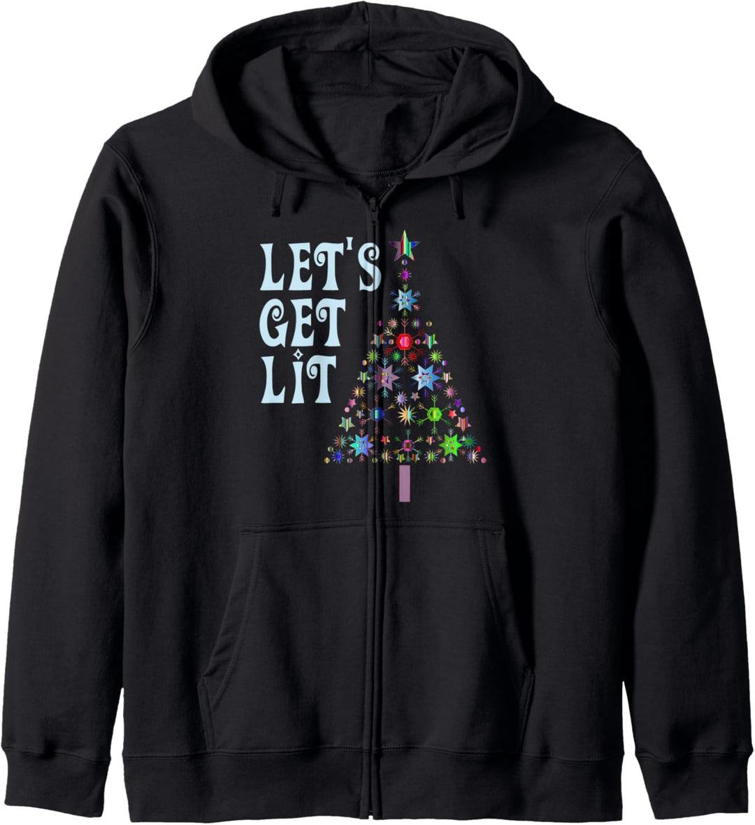 Funny Christmas Tree Shirts & Gifts Let's Get Lit Drinking Kapuzenjacke
