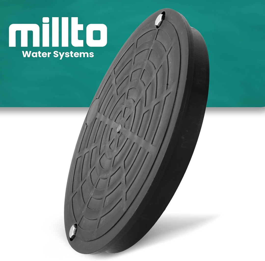 Millto 5X Schachtdeckel Kanaldeckel Kontrollschacht Abdeckung 315mm Glattrohr Schwarz Polypropylen-S