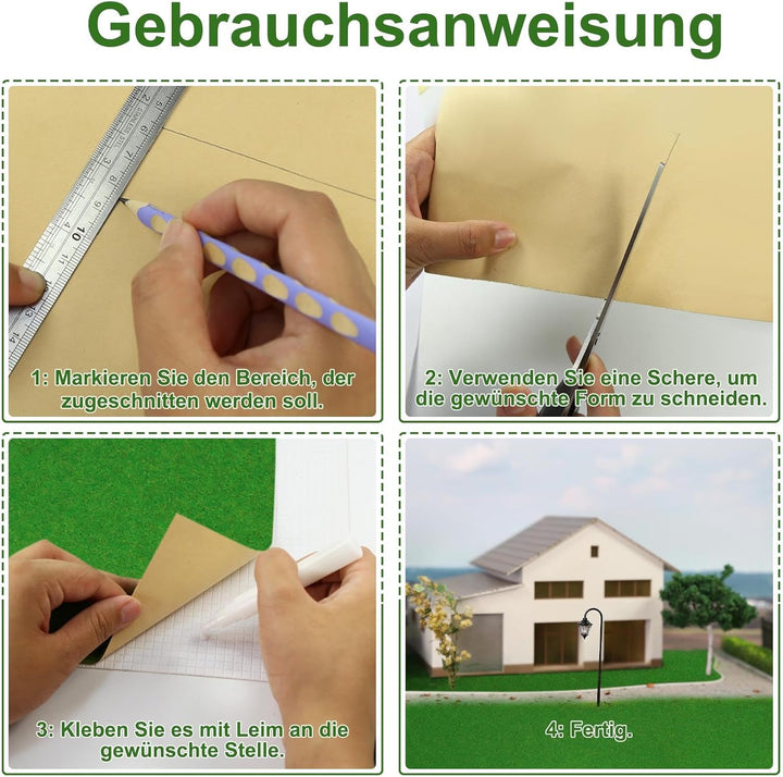 Evemodel 200*41 cm Modelleisenbahnrasen Rasenmatte Grasmatte Landschaftsbau Farblich Sortiert Wiesen