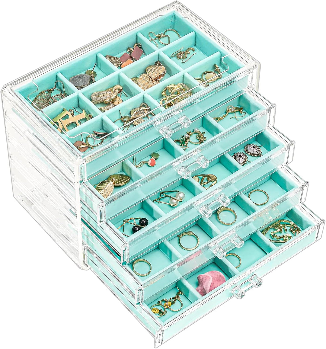 ProCase Acryl Schmuck Organizer Schmuckschatulle für Damen Durchsichtige Schmuckaufbewahrung Schmuck