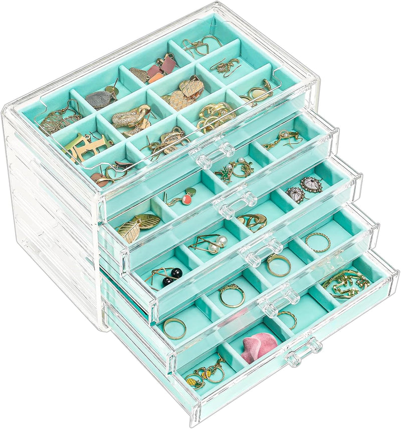 ProCase Acryl Schmuck Organizer Schmuckschatulle für Damen Durchsichtige Schmuckaufbewahrung Schmuck