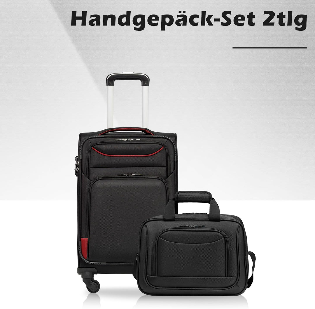 COOLIFE Koffer Trolley Koffer Reisekoffer von 4 Rollen Stoffkoffer Handgepäck TSA-Schloss Der Koffer