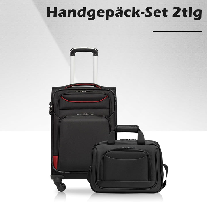 COOLIFE Koffer Trolley Koffer Reisekoffer von 4 Rollen Stoffkoffer Handgepäck TSA-Schloss Der Koffer