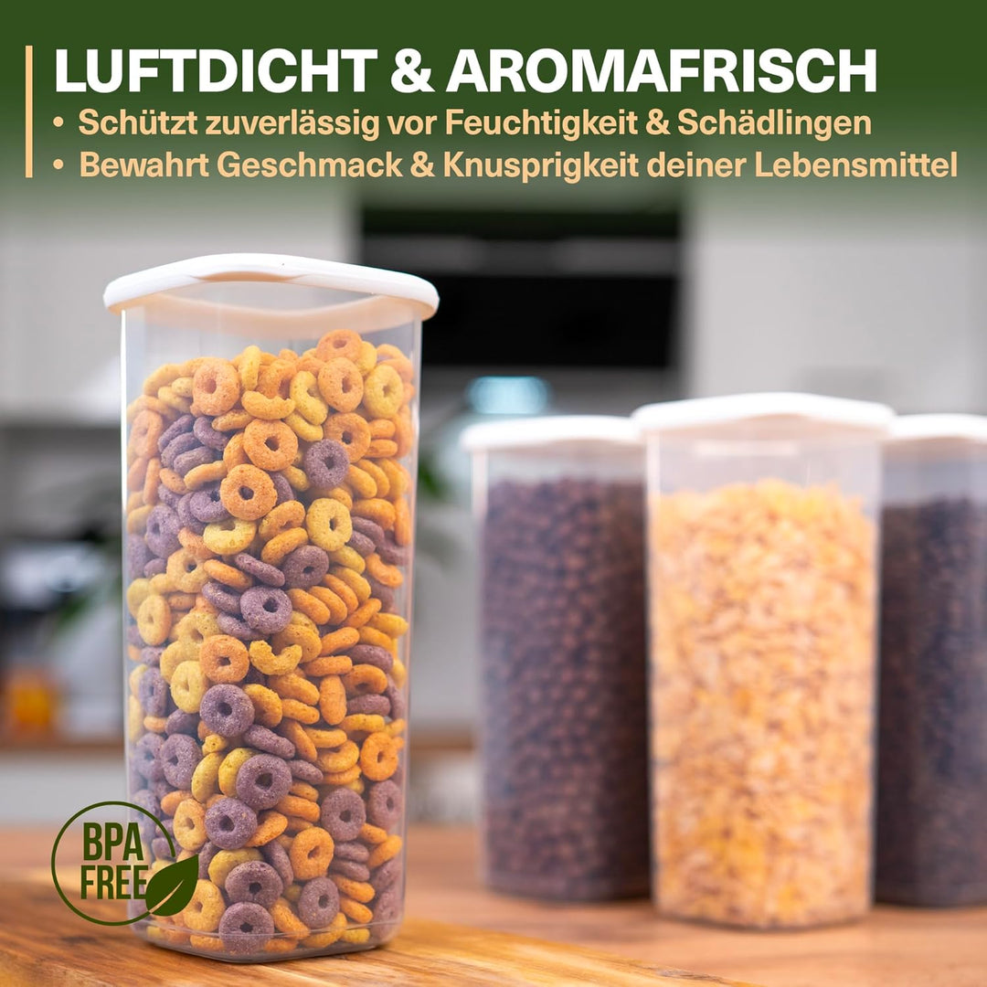 Viwares Vorratsdosen mit Deckel Luftdicht | 6er Vorratsbehälter Set | BPA-FREI | Zur Müsli Mehl und