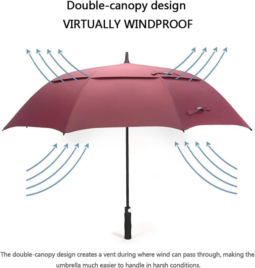 G4Free 55/63/69/72/80 Inch Golfschirm,Regenschirm Sturmfest,Doppelverdeck Belüftete Extra Grosse Übe