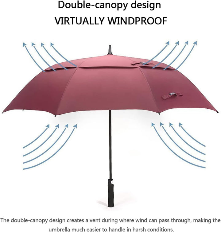 G4Free 55/63/69/72/80 Inch Golfschirm,Regenschirm Sturmfest,Doppelverdeck Belüftete Extra Grosse Übe