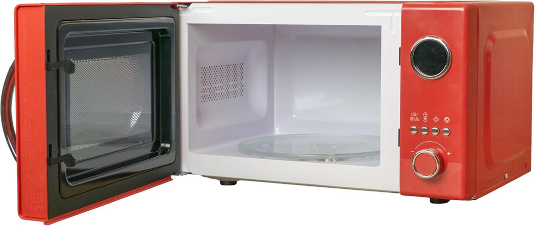 Kalorik Retro Mikrowelle, Rot, Vintage-Design, mit Grillfunktion, Digitale Steuerung, MW 2600 DGR 11