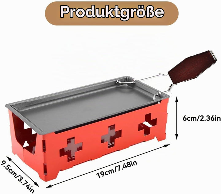 Vastsea Käse Raclette, Tragbares Candlelight-Käse-Raclette, Racletteofen mit Kerzen, Kohlenstoffstah