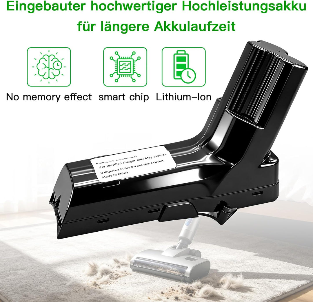 Akku 60.48Wh Ersatzakku für Philips SpeedPro Max Staubsauger, Kompatibel mit XC7042 XC7043 XC8043 XC