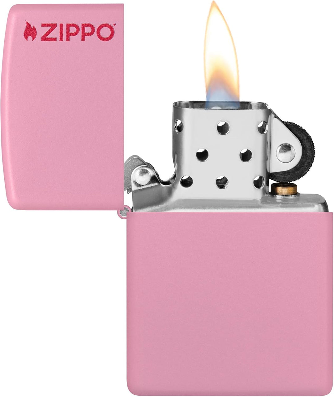 Zippo 60001206 Logo Feuerzeug, Messing, Pink Matte